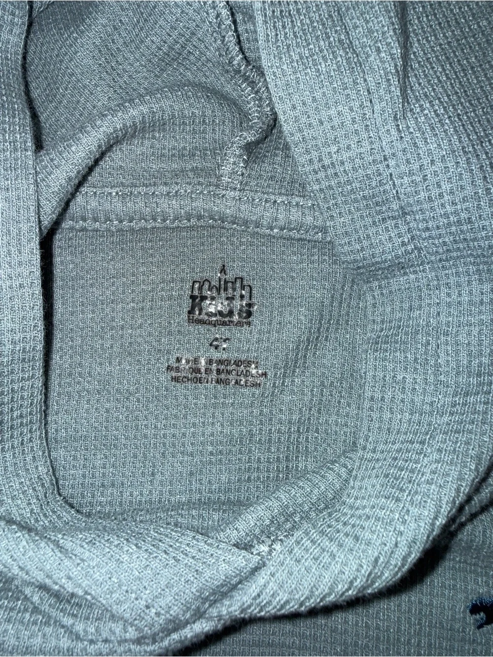 Light Blue Dino Hooded Waffle Knit Top - Kids